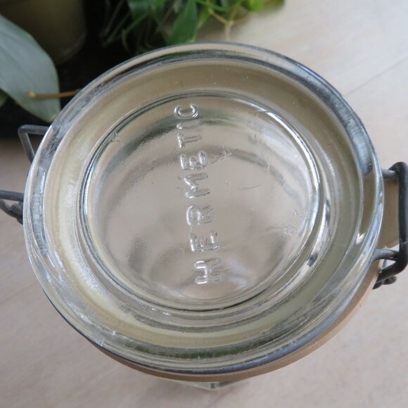 Hermetic Clear Paneled Glass Canister Jar Rubber Seal Wire Hinge 1.5L Italy Made - Picture 14 of 14